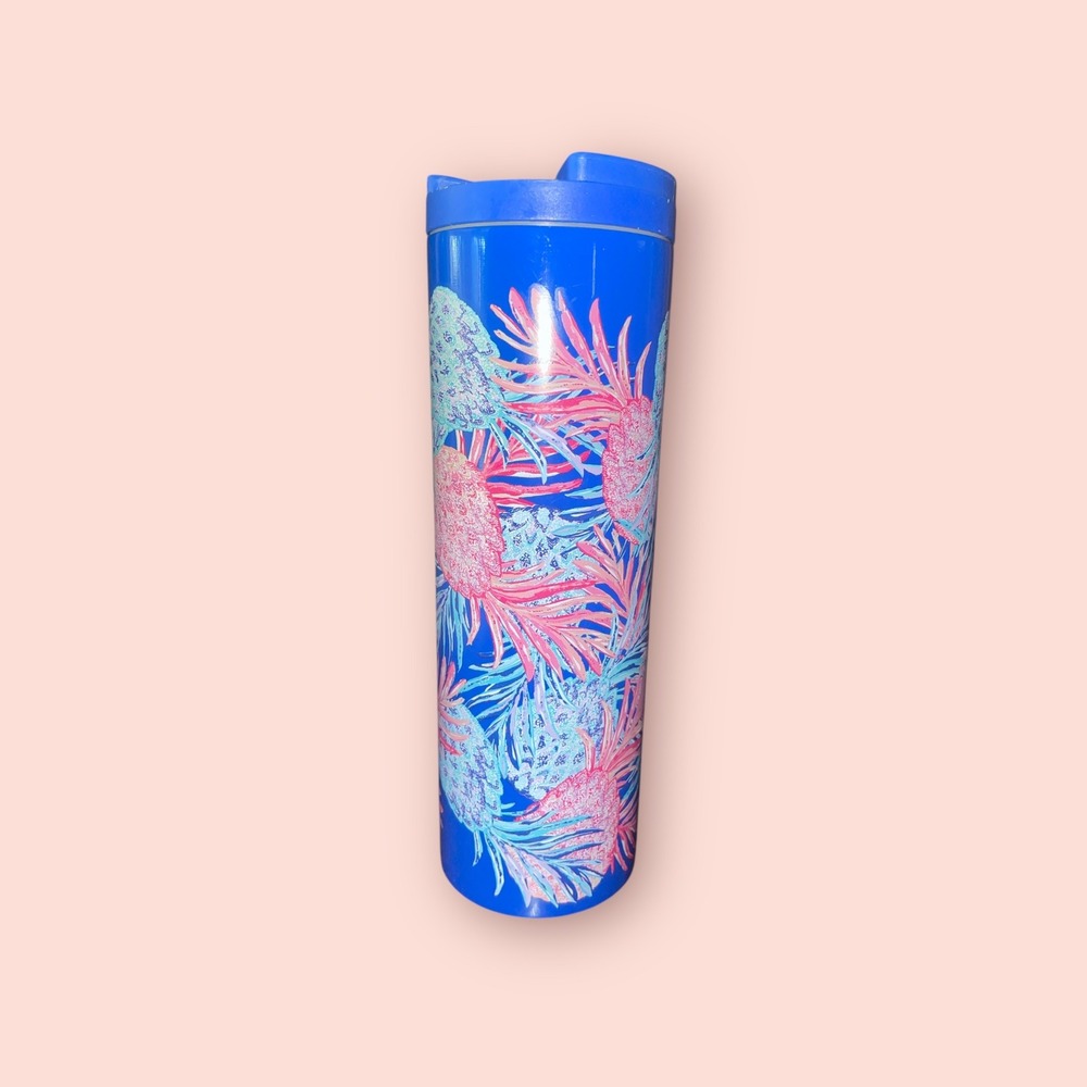 Lilly Pulitzer Stainless Steel Travel Tumbler Mug Leakproof Lid Gypset 18 Oz